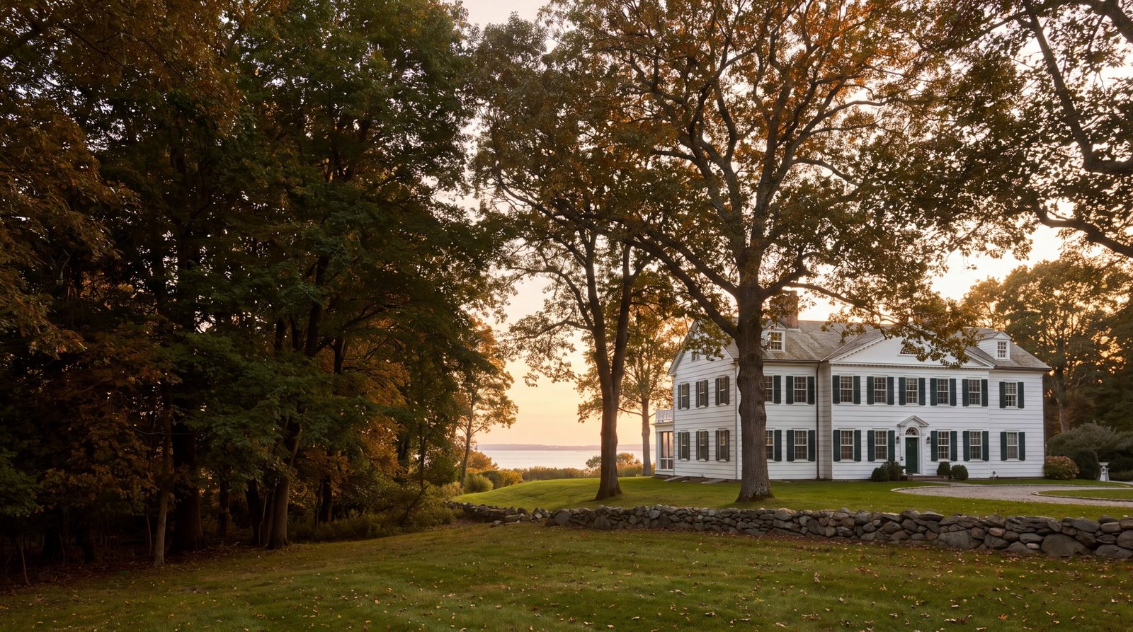 Connecticut moving guide Illustrative Connecticut colonial home beneath mature oak trees