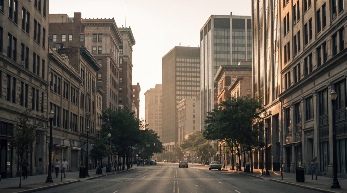 Newark / Jersey City, New Jersey — golden-hour city view