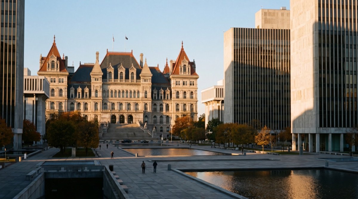 Albany, New York — golden-hour city view