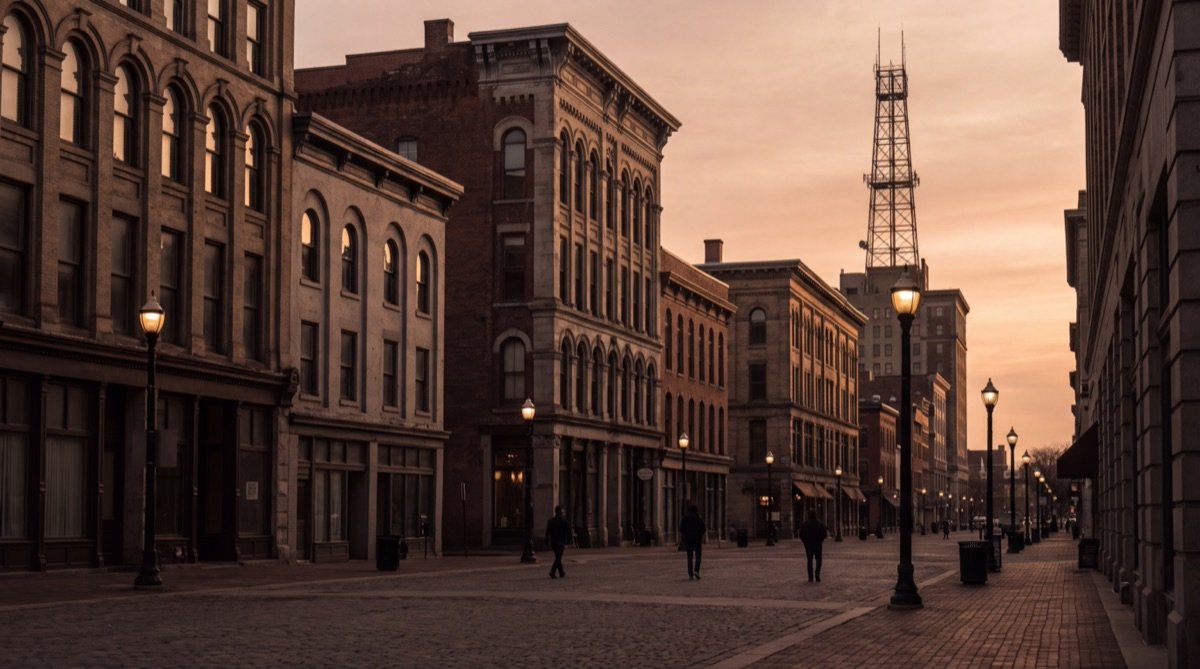 Syracuse, New York — golden-hour city view
