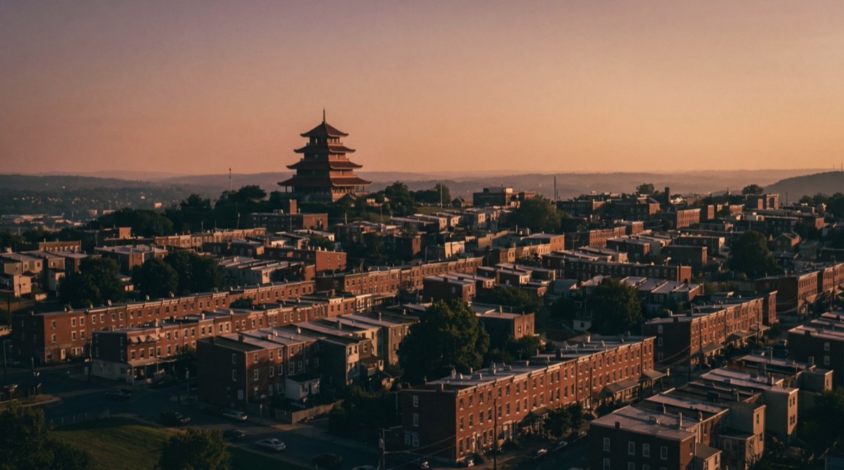 Reading, Pennsylvania — golden-hour city view