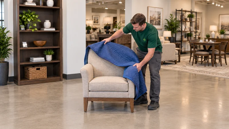 Prepare only the released display item Mover starts protection of a released retail display chair