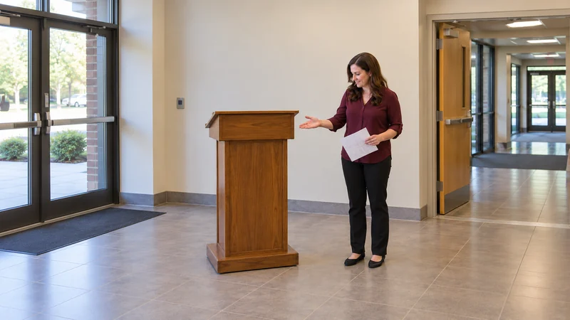 Agree portable event furniture and its return Venue contact reviews a freestanding lectern and its agreed ordinary-furniture position