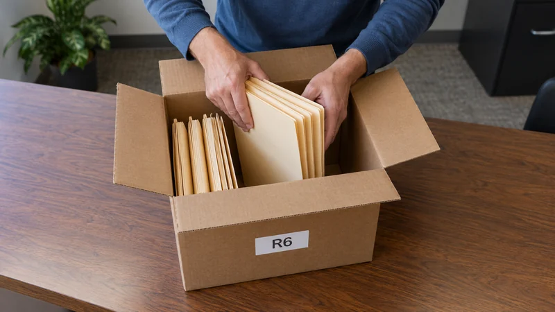 Keep a records group upright and identified Records employee groups upright folders in an identified archive carton
