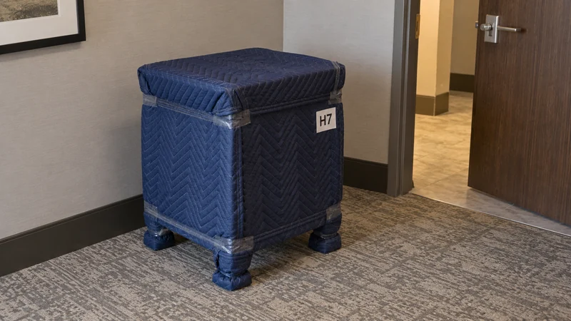 Protect the complete hotel item before the room transfer Fully protected ordinary hotel nightstand identified for its receiving room