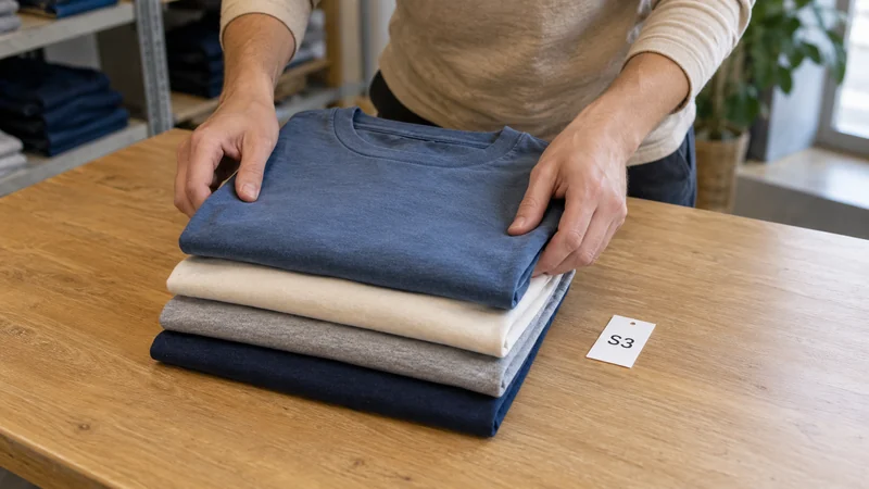 Employee groups selected retail garments before packaging