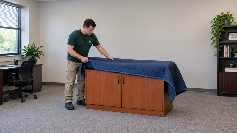 Prepare the released cabinet while it remains supported Mover starts protection on a released office cabinet