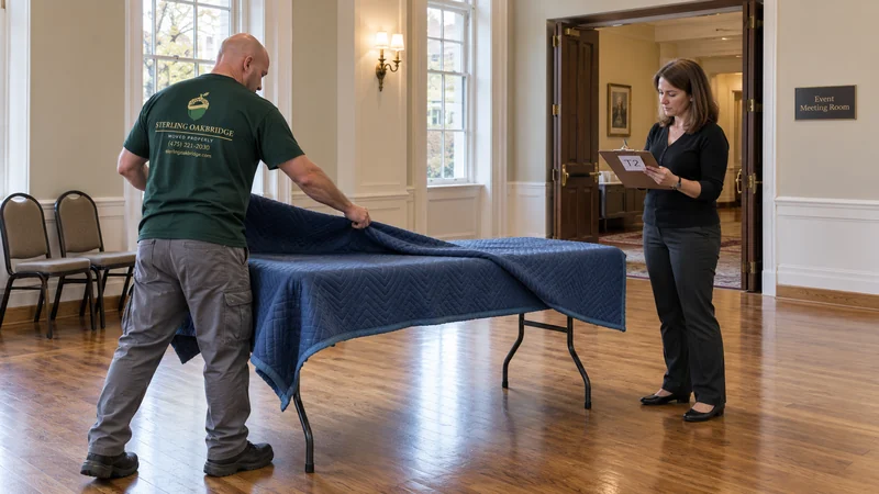 Temporary placement has a planned return An event table is protected while the venue coordinator checks its return position