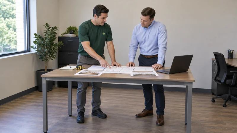 Coordinate the receiving layout A mover and business lead align the actual office rooms with the receiving layout