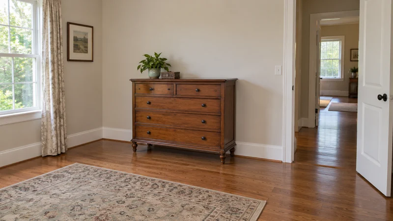 A chest of drawers held in an Allentown PA spare room during phased repairs A chest of drawers held in an Allentown PA spare room during phased repairs