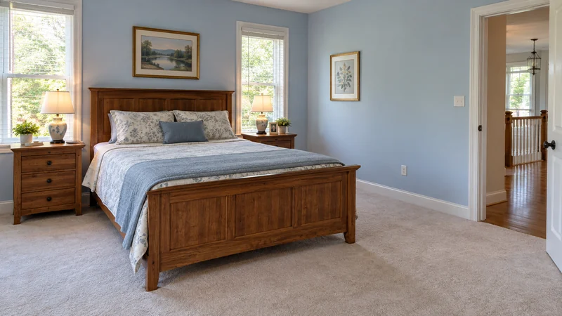 A bed and bedside tables placed in the approved receiving bedroom A bed and bedside tables placed in the approved receiving bedroom