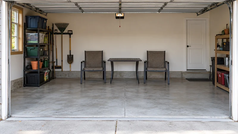 Two outdoor chairs and a table held in an Ellenville NY garage Two outdoor chairs and a table held in an Ellenville NY garage