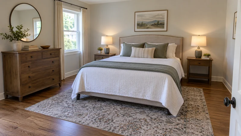 A dresser and two bedside tables placed in a finished New Haven CT bedroom