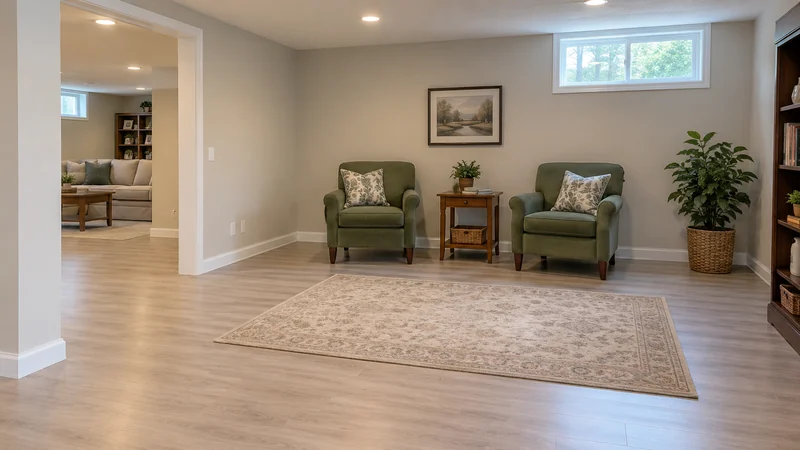 Guest chairs held in a finished basement before seasonal retrieval Guest chairs held in a finished basement before seasonal retrieval