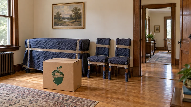 Furniture temporarily held beside a clear household route Furniture temporarily held beside a clear household route