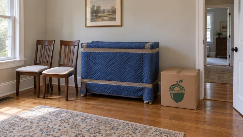 Furniture temporarily placed away from the renovation area Furniture temporarily placed away from the renovation area