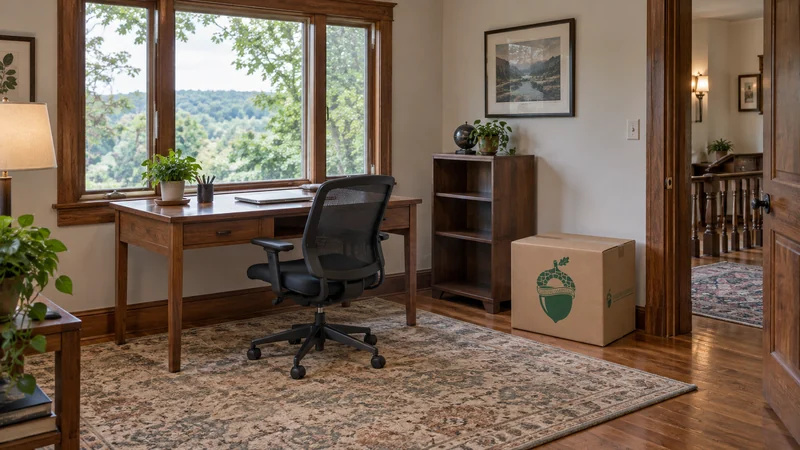 A receiving room arranged for a home study A receiving room arranged for a home study