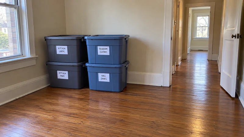 A small identified pickup group outside the route A small identified shipment group kept outside a clear room-to-hall route