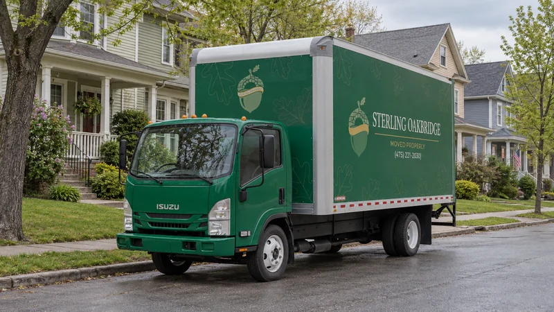 A green truck at a representative Buffalo porch-front pickup setting A green truck at a representative Buffalo porch-front pickup setting