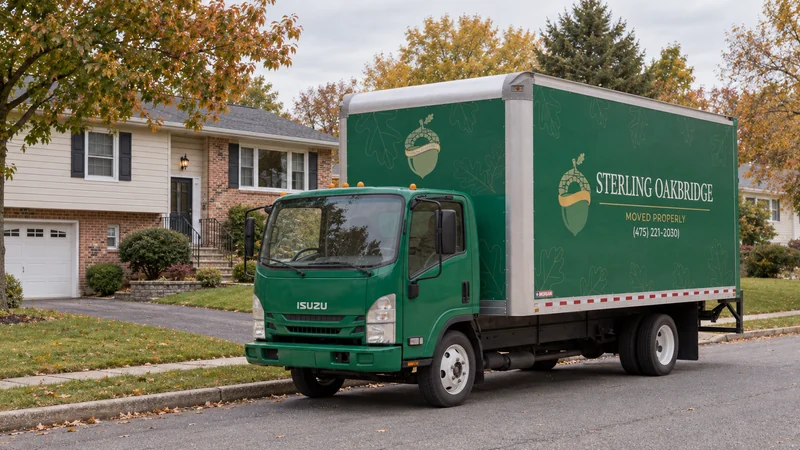 A green truck at a representative Edison suburban pickup setting