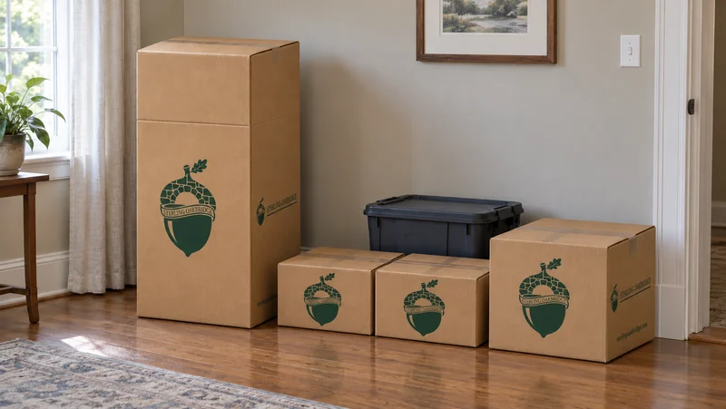 A smaller shipment with a wardrobe carton, compact Book cartons, medium carton and customer tote