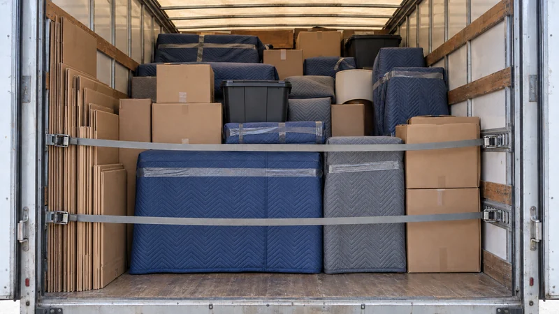 A completed mixed direct load with contact restraints and secured side materials A completed mixed direct load with contact restraints and secured side materials