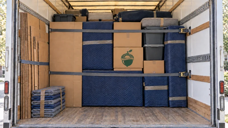 A completed mixed direct load with contact restraints and secured side supplies