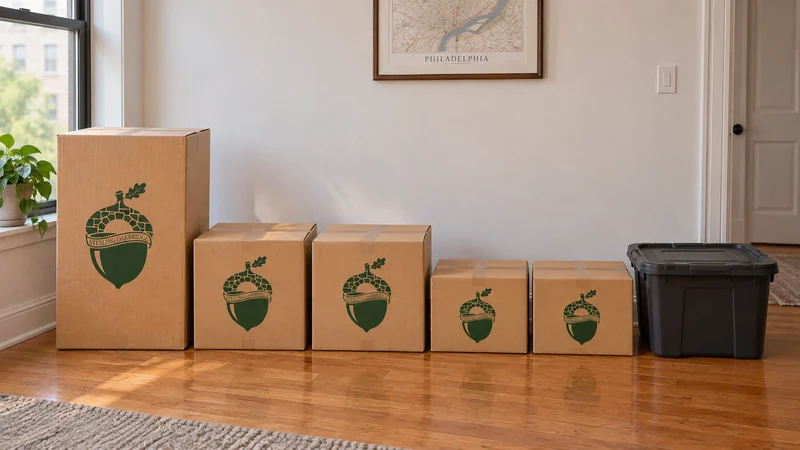 A smaller consolidated pickup group with sealed cartons and an unbranded tote