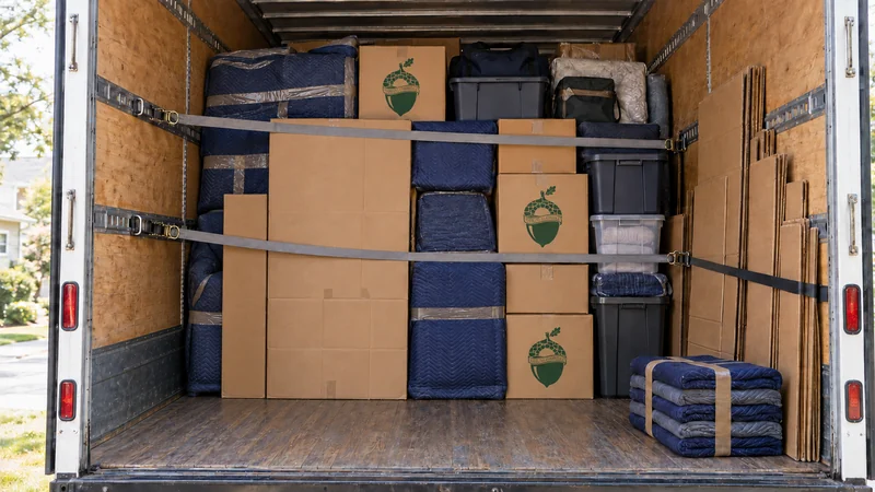 A completed mixed direct household load with a common restrained face and organized side supplies A completed mixed direct household load with a common restrained face and organized side supplies