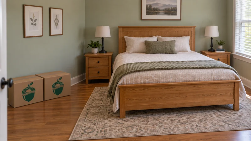 An unwrapped and reassembled bedroom at a hypothetical receiving home