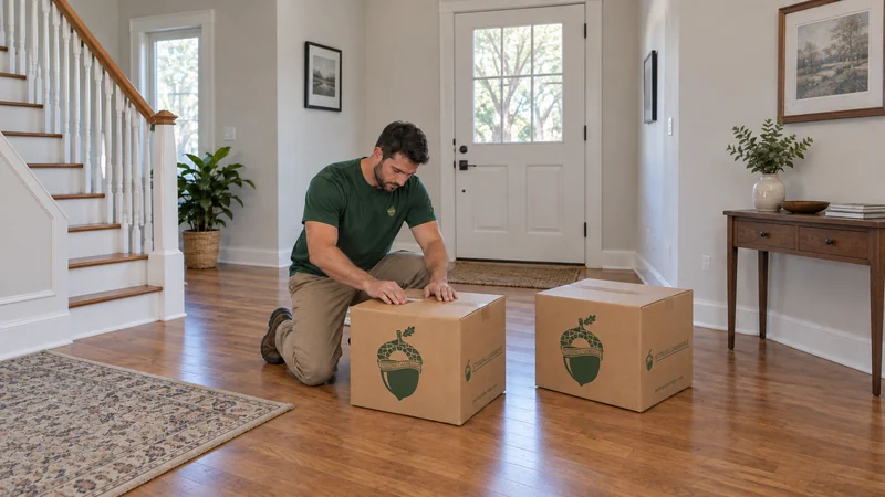 A mover securing the closed top seam of a medium kraft carton