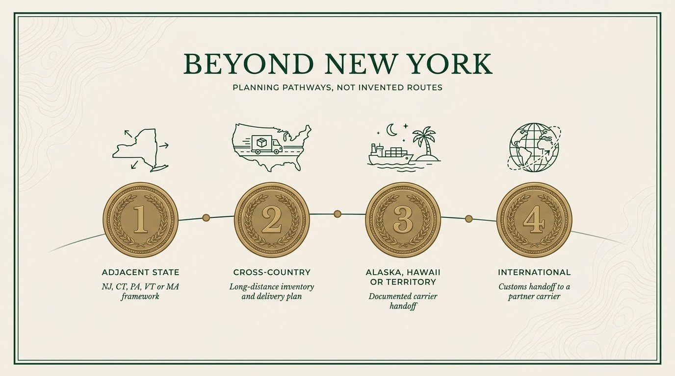 Beyond New York — adjacent state, cross-country, noncontiguous, and international planning pathways