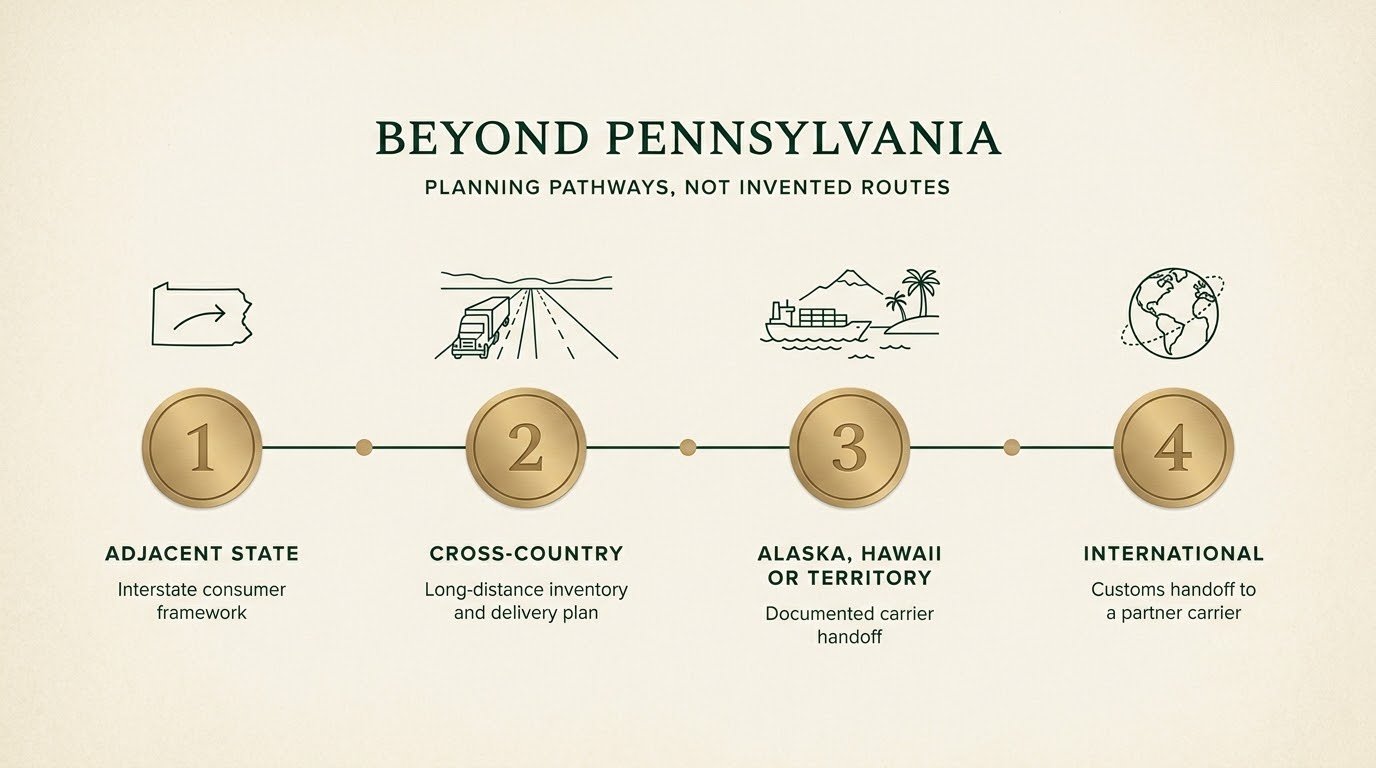 Beyond Pennsylvania — adjacent state, cross-country, noncontiguous, and international planning pathways