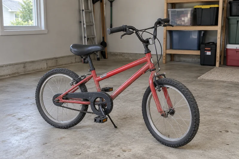 An old manual child bicycle reviewed before an illustrative Allentown interstate move An old manual child's bicycle reviewed before an illustrative Allentown interstate move
