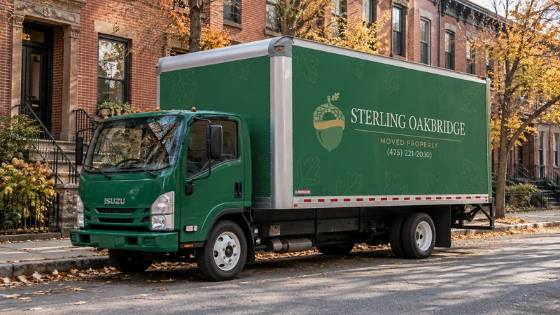 A Sterling Oakbridge truck beside a representative brick residential street