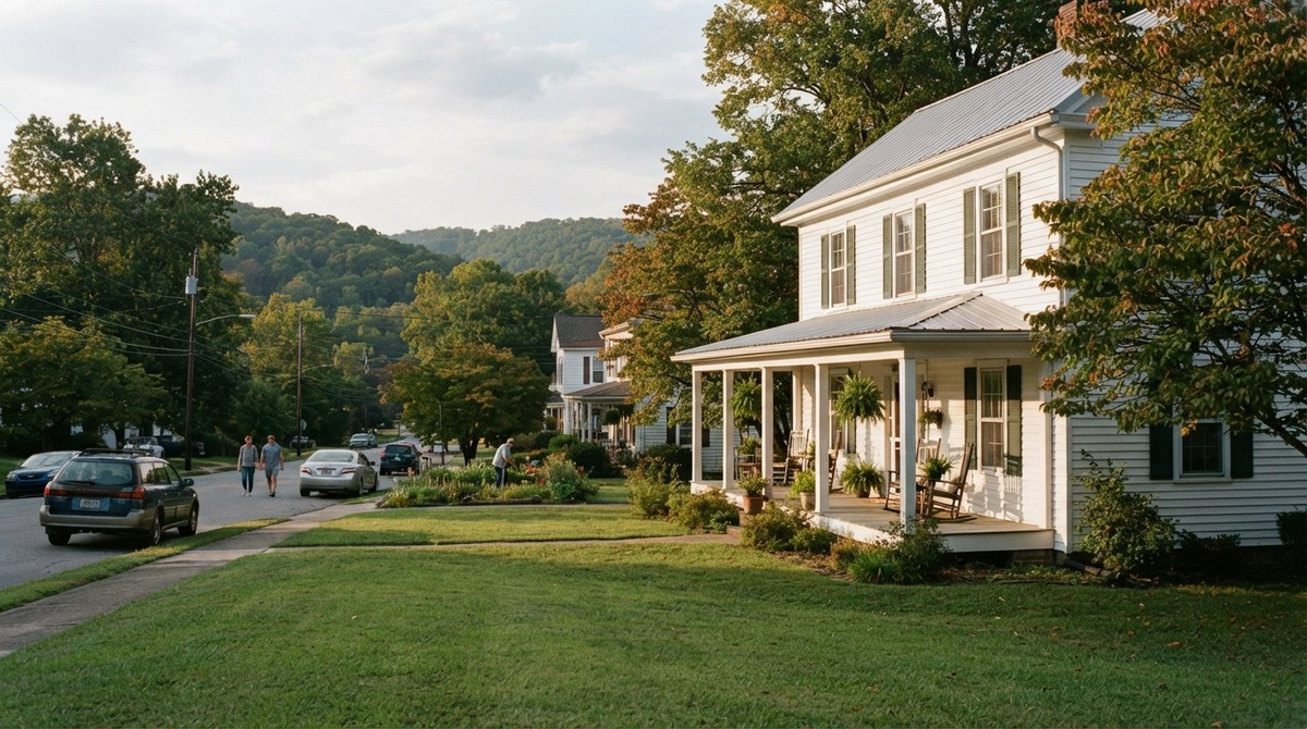 Illustrative West Virginia residential setting in late-afternoon light Illustrative West Virginia residential setting in late-afternoon light