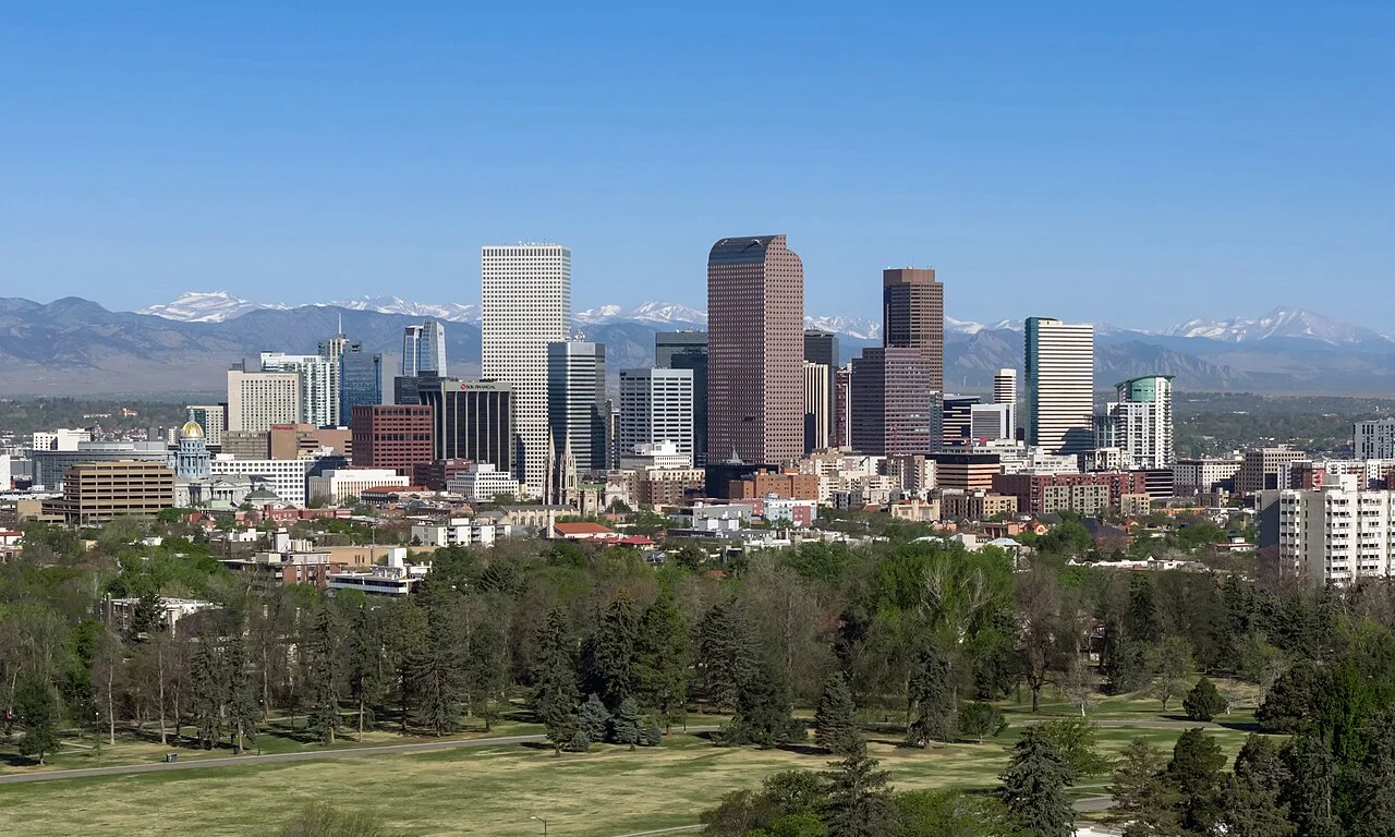 Denver Skyline of Denver, Colorado, the 19th-most populous city in the United States (715,522).