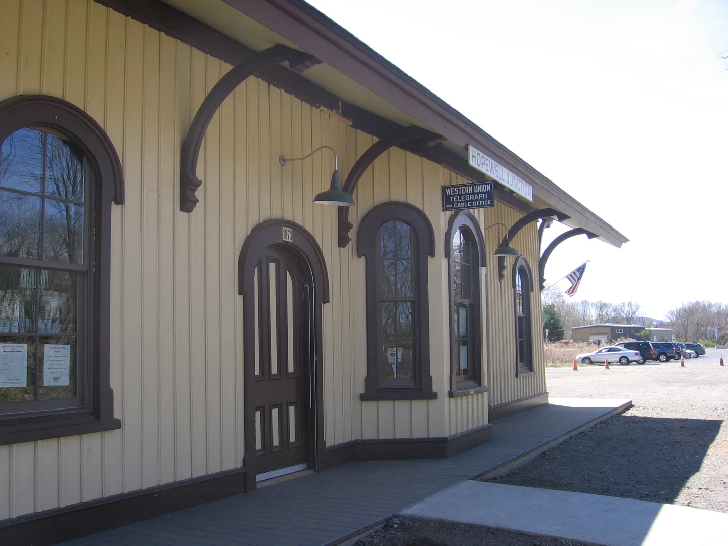 Hopewell Junction Hopewell Junction Depot along the Dutchess County Rail Trail. The former location of the depot was just beyond the cars in the parking lot.