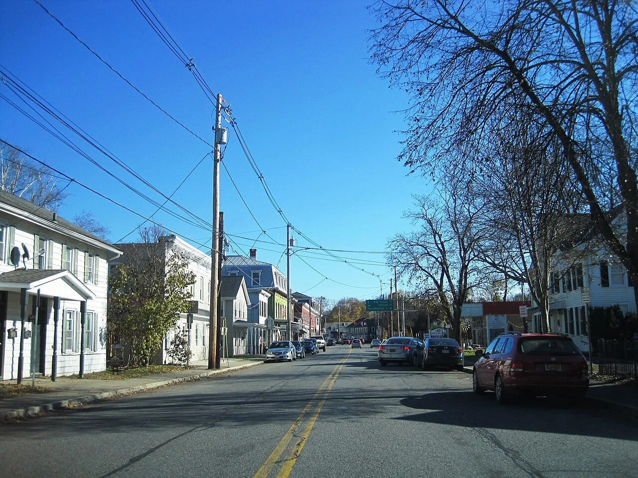 Red Hook Photo of eastbound New York State Route 199 (Market Street) in the village of Red Hook , New York . Photo taken looking east-southeast between Church Street and US 9 / Broadway.